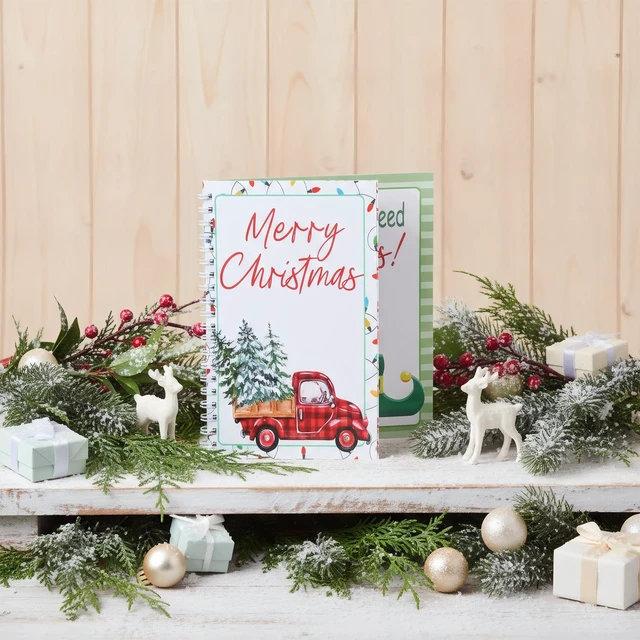 Alt view image 5 of 6 - Christmas Gift Card Book 7 x 5 Inch Merry Christmas Booklet Organizer Greeting Card Album Keeper Personalized Gift for Merry Xmas Party Supplies(1 Pcs,Red Truck)