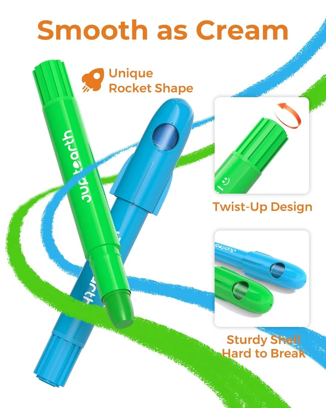 Alt view image 5 of 7 - 12 Colors Twist Crayons for Toddlers 1-3, Non-Toxic, Washable | Ultra-Silky Crayons with Storage Bucket, Easy-Grip Design, Ideal Toddler Coloring Supplies