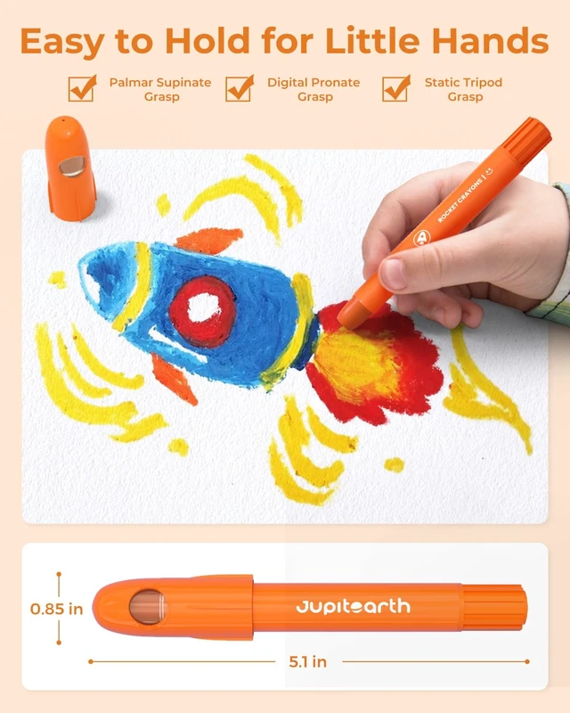 Alt view image 6 of 7 - 12 Colors Twist Crayons for Toddlers 1-3, Non-Toxic, Washable | Ultra-Silky Crayons with Storage Bucket, Easy-Grip Design, Ideal Toddler Coloring Supplies