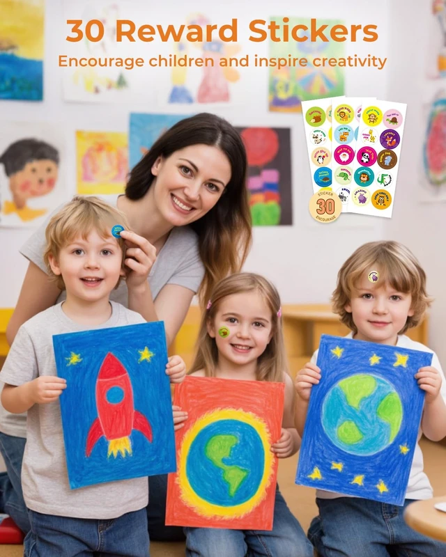 Alt view image 7 of 7 - 12 Colors Twist Crayons for Toddlers 1-3, Non-Toxic, Washable | Ultra-Silky Crayons with Storage Bucket, Easy-Grip Design, Ideal Toddler Coloring Supplies