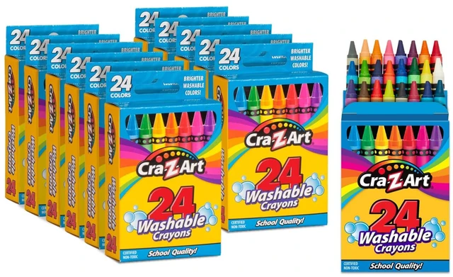 Main image of Bulk Crayons, 12 Packs of 24 Count Washable Crayons, School Supplies, Classroom Supplies, Teacher Bulk Pack