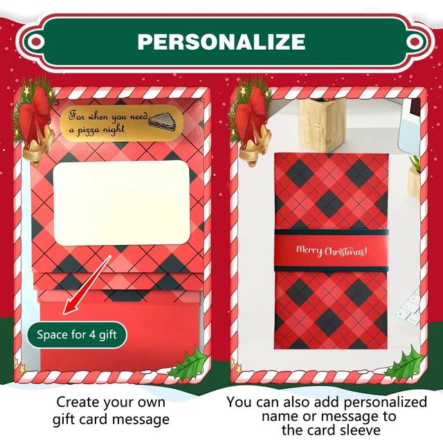 Alt view image 3 of 7 - 5Pcs Handmade Christmas Gift Card Booklet, Handmade ChristmasGift Card Holder Book, Christmas Money Holder Envelope Booklet, DIY XmasGift, Party Gift Supplies