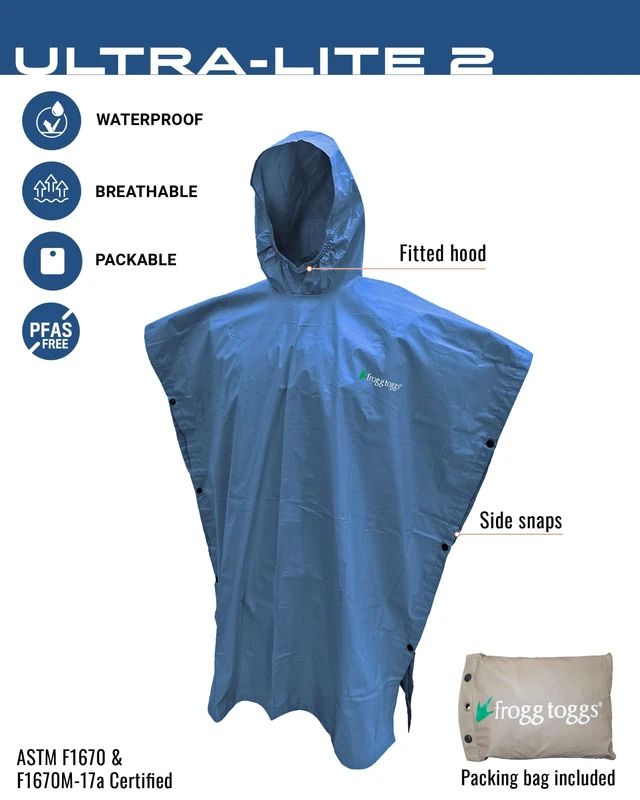 Alt view image 2 of 7 - Ultra-Lite2 Youth Waterproof Breathable Poncho