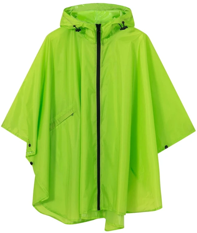 Main image of Lightweight Kids Rain Poncho Waterproof Jacket Zipper Up Rain Coat Green X-Large
