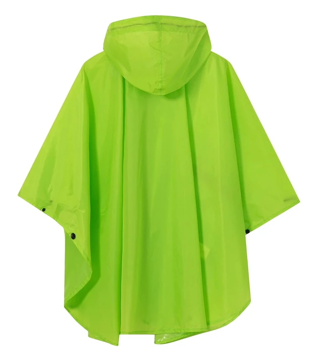 Alt view image 3 of 5 - Lightweight Kids Rain Poncho Waterproof Jacket Zipper Up Rain Coat Green X-Large