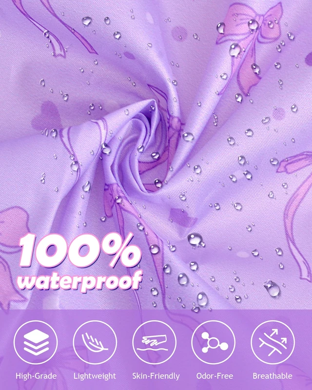 Alt view image 5 of 7 - Kids Rain Poncho with Hooded Girls Poncho Reusable Waterproof Lightweight Ponchos Kids Raincoat Outwear 6-10 Year Bow