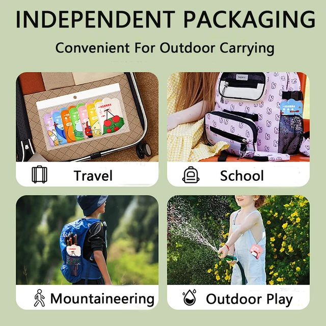 Alt view image 5 of 6 - Disposable Rain Poncho Emergency Ponchos Rain Coat for Kids Compact Size 7 Packs 7 Color