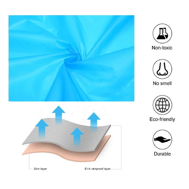 Alt view image 5 of 7 - Rain Poncho for Kids Raincoat, 2-5 Pack Reusable EVA Rain Coats for 6-14 Boys Girls, Rain Jackets Gear with Hood (White+Blue)