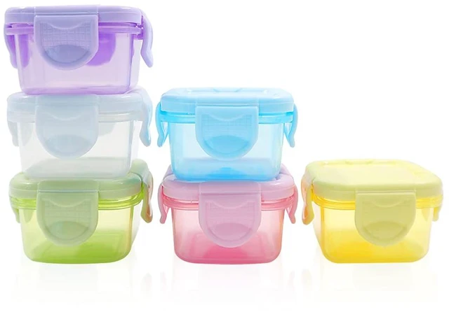 Main image of 6Pcs Mini Food Storage Containers, Leakproof Lids, Condiment Sauce Containers, Mini Freezer Storage Containers Airtight Containers, Dishwasher Freezer and Microwave Safe, 2oz