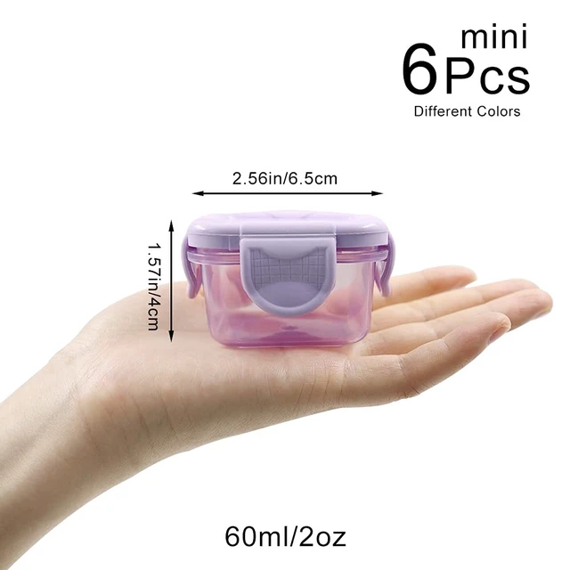 Alt view image 2 of 7 - 6Pcs Mini Food Storage Containers, Leakproof Lids, Condiment Sauce Containers, Mini Freezer Storage Containers Airtight Containers, Dishwasher Freezer and Microwave Safe, 2oz