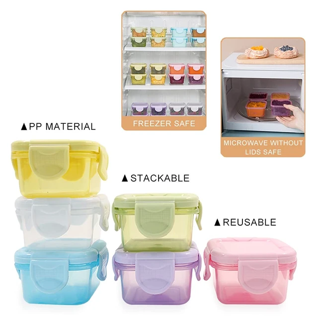 Alt view image 6 of 7 - 6Pcs Mini Food Storage Containers, Leakproof Lids, Condiment Sauce Containers, Mini Freezer Storage Containers Airtight Containers, Dishwasher Freezer and Microwave Safe, 2oz