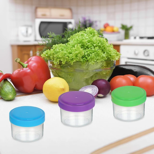 Alt view image 7 of 7 - Condiment Containers with Screw Lids (4-Piece) - Reusable Leakproof Salad Dressing Containers to go - Small Mini Food Storage Cups for Lunch, Dishwasher Friendly, 1.4-Ounce