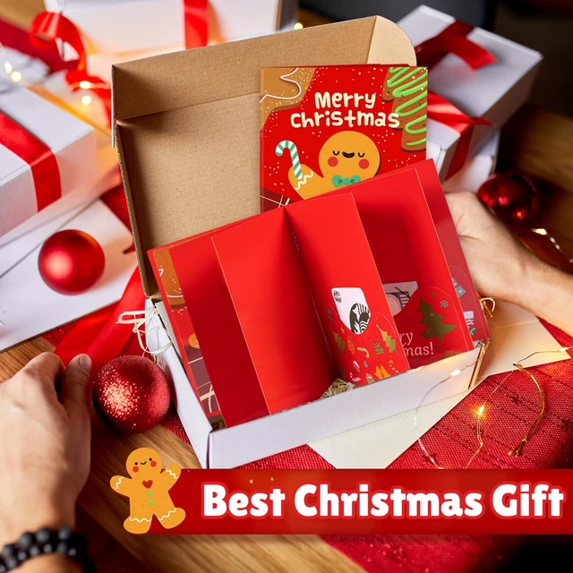Alt view image 5 of 6 - 6 Slots 3D Honeycomb Christmas Gift Card Booklet with Envelopes | Gingerbread Christmas Gift Card Money Holders with Envelopes Surprise Cash Gift Card Holder for Xmas Party Supplies