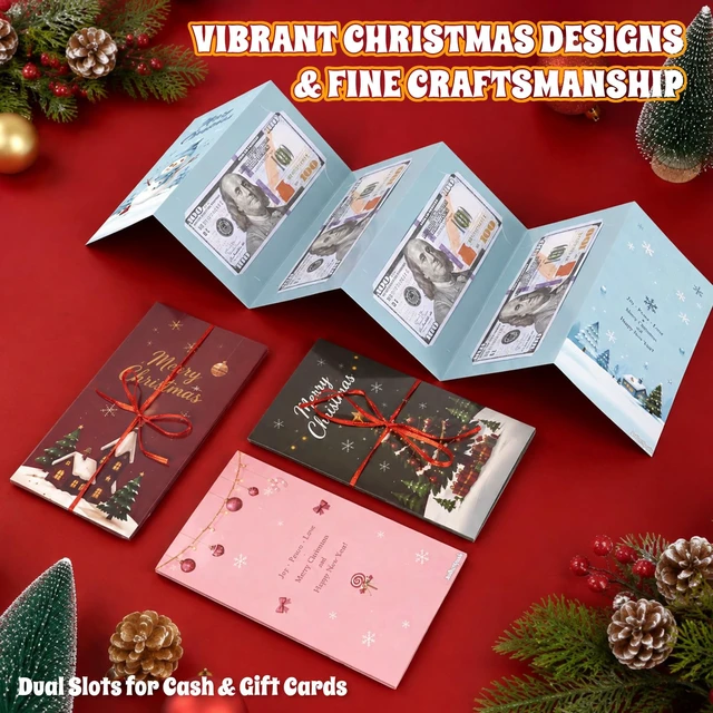 Alt view image 5 of 5 - 2Pcs Christmas Money Holders for Cash & Gift Card Holders | Christmas Christmas Gift Card Book, Ideal for Christmas Stockings, Gift boxes or Envelopes, Surprise Xmas Gifts