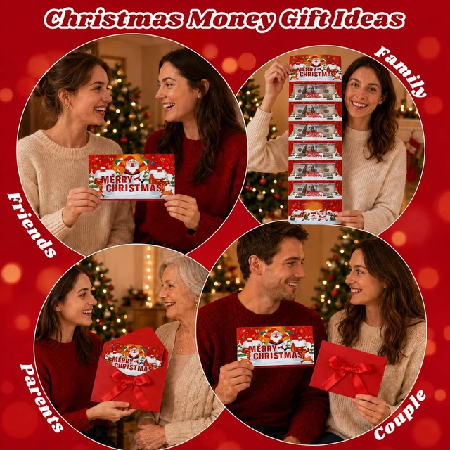 Alt view image 7 of 7 - Christmas Gift Card Book for Adults, Money Holder for Cash Gift | Paper Multi-Slot Holder, 34.39 In, For Money Gift Ideas, Cash Gift Ideas And Gift Envelopes For Cash Christmas Gifting