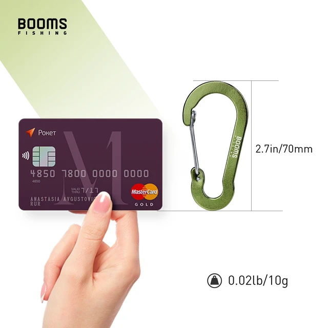 Alt view image 6 of 7 - CC5 Multi-Use Carabiner Clips, 10 Pack 2.7" Small Caribeener Clips, Mini Keychain Caribeaner Clip, Aluminum D Ring Carabiners, Green