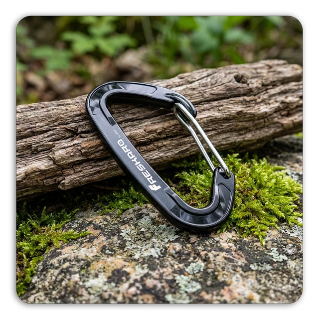 Alt view image 6 of 7 - 15kN Heavy Duty Wiregate Carabiners Clips, Wire Gate Spring Snap Quick Draws, for Camping Hiking, Hammocks, Aluminium Caribeaners for Backpacking and Dog Leash, 4Pack, Black, Medium Size