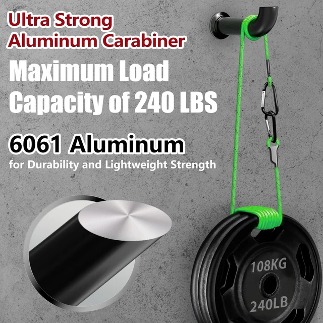 Alt view image 3 of 7 - 5" Large Aluminum Carabiner Clips D Ring, Heavy Duty Snap Hooks | Multipurpose Spring Snap Hooks for Hammock, Large Dog Leash, Backpack, Gym, Camping, Hiking, Keychain & Boat, Set of 4