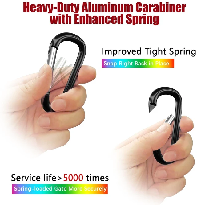 Alt view image 5 of 7 - 5" Large Aluminum Carabiner Clips D Ring, Heavy Duty Snap Hooks | Multipurpose Spring Snap Hooks for Hammock, Large Dog Leash, Backpack, Gym, Camping, Hiking, Keychain & Boat, Set of 4