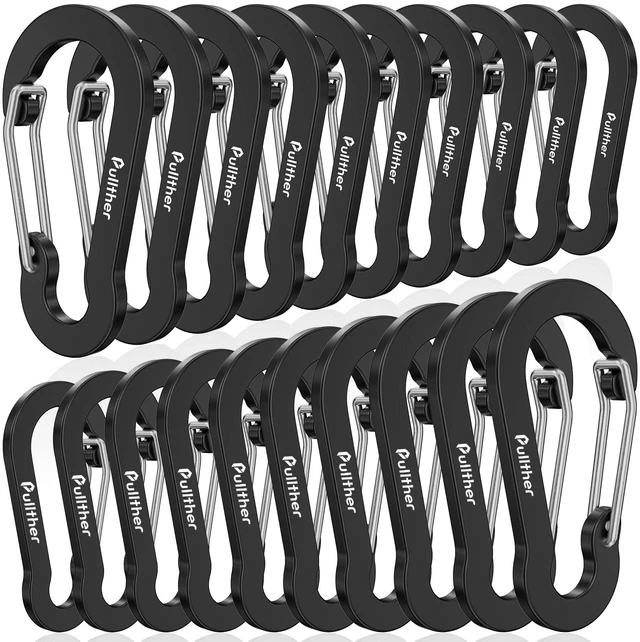 Main image of Aluminum Carabiner Clips- Set of 20,Carabiner Clip 2 inch