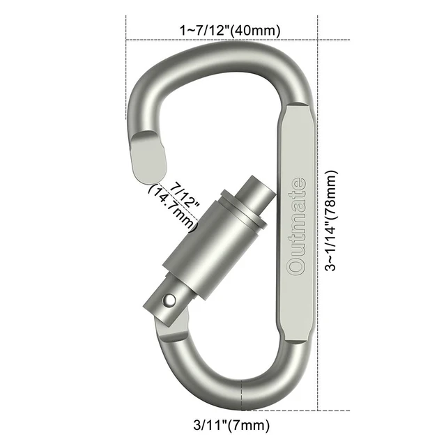 Alt view image 2 of 4 - Premium Aluminum D-Ring Locking Carabiners (Pack of 6) - Lightweight & Durable for Hiking, Camping, Keychains, Dog Leashes & More - NOT for Climbing
