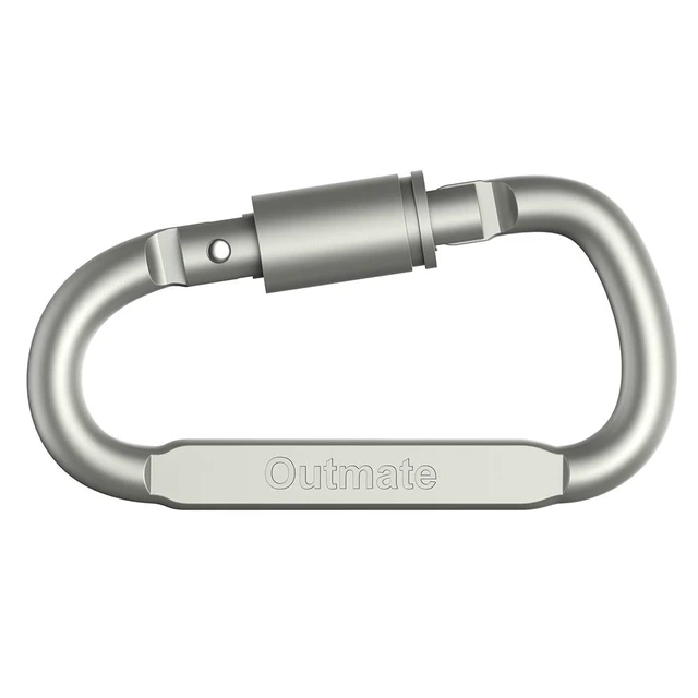 Alt view image 3 of 4 - Premium Aluminum D-Ring Locking Carabiners (Pack of 6) - Lightweight & Durable for Hiking, Camping, Keychains, Dog Leashes & More - NOT for Climbing