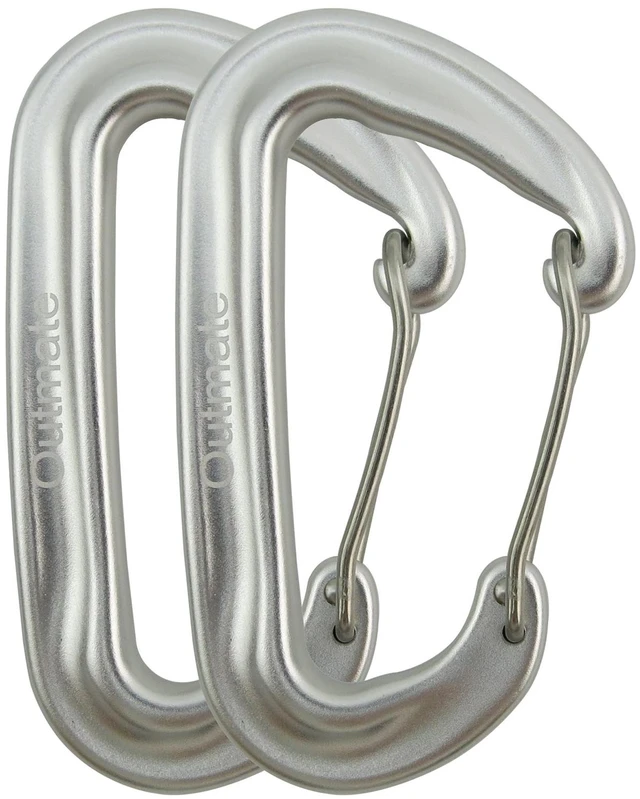 Main image of 12kN 3.2"x2" Heavy-Duty Carabiner Clips - Durable, Lightweight Aluminum Alloy Carabiners for Hiking, Camping, Keychains, Dog Leashes, Hammocks & More(Wire gate,2 Silver)