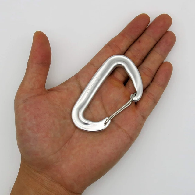 Alt view image 3 of 5 - 12kN 3.2"x2" Heavy-Duty Carabiner Clips - Durable, Lightweight Aluminum Alloy Carabiners for Hiking, Camping, Keychains, Dog Leashes, Hammocks & More(Wire gate,2 Silver)