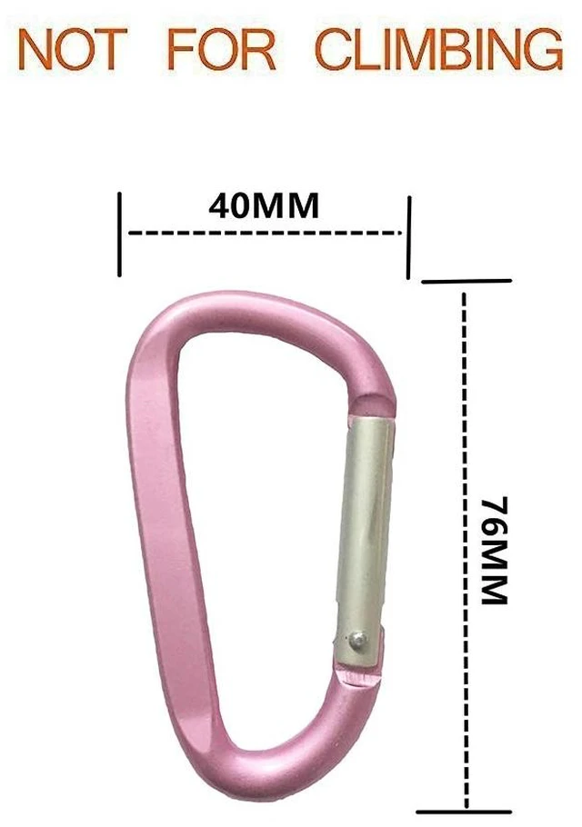 Alt view image 2 of 5 - Large Carabiners Keychain 3" Aluminum D Shape Premium Durable D-Ring Carabiner Clip Hook Camping Accessories Snap Link Key Chain Durable Improved Design (2pcs Pink)
