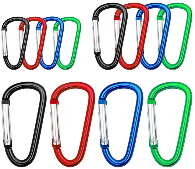 Main image of Carabiner Clip Multi Size Pack, Aluminum Carabiner Includes Small 2 Inch Carbineers, Medium 2.3" D Ring Clip, Large 3 Inch Caribiner Heavy Duty for Backpack (Assorted Sizes-Assorted Colors 12pcs)