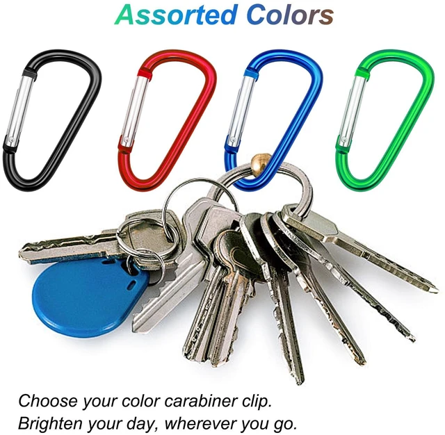Alt view image 4 of 7 - Carabiner Clip Multi Size Pack, Aluminum Carabiner Includes Small 2 Inch Carbineers, Medium 2.3" D Ring Clip, Large 3 Inch Caribiner Heavy Duty for Backpack (Assorted Sizes-Assorted Colors 12pcs)