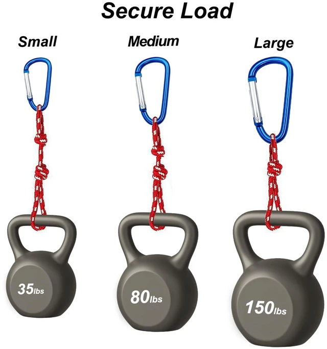Alt view image 3 of 7 - Carabiner Clip Multi Size Pack, Aluminum Carabiner Includes Small 2 Inch Carbineers, Medium 2.3" D Ring Clip, Large 3 Inch Caribiner Heavy Duty for Backpack (Assorted Sizes-Assorted Colors 12pcs)
