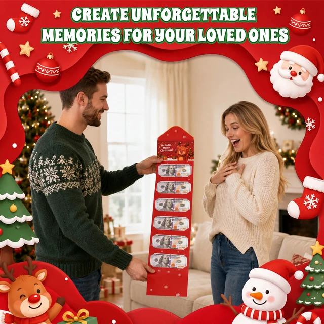 Alt view image 2 of 6 - New 6Pcs Christmas Money Holders for Cash & Gift Card Holders | Christmas Cash Gift Envelopes 6 Slots, Self-sealing Design, No Extra Envelope Surprise Gifts Card Cash Holders Xmas Party