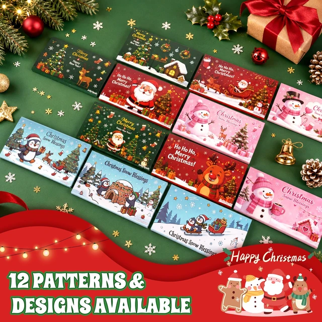 Alt view image 3 of 6 - New 6Pcs Christmas Money Holders for Cash & Gift Card Holders | Christmas Cash Gift Envelopes 6 Slots, Self-sealing Design, No Extra Envelope Surprise Gifts Card Cash Holders Xmas Party