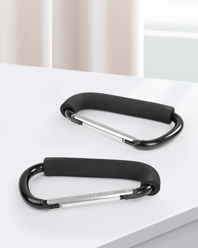 Alt view image 7 of 7 - Stroller Hooks, 6.3" Large Stroller Clip, 2 Pack Stroller Hooks for Hanging Bags and Shopping, Stroller Accessories for Mommy, Large Carabiner