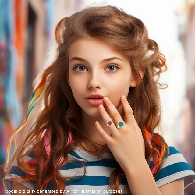 Alt view image 5 of 6 - Jewel Rings for Kids 24pc Adjustable No duplication Girl Pretend Play and Dress Up Rings