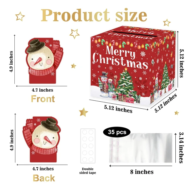 Alt view image 2 of 7 - Christmas Party Surprise Gifts, Christmas Money Box for Cash Pull, Xmas Money Pull Box with Snowman Card and Transparent Bags, Xmas Cash Pull Boxes, Cash Pull Box for Kids Adults