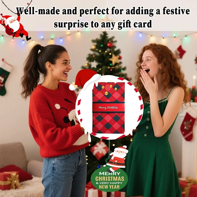 Alt view image 6 of 6 - Handmade Waterfall Christmas Gift Card Booklet, Christmas Envelope Booklet for Cash, ChristmasGifts Card Book, Xmas Holiday Party Supplies Gifts for Family Friends (2pcs)