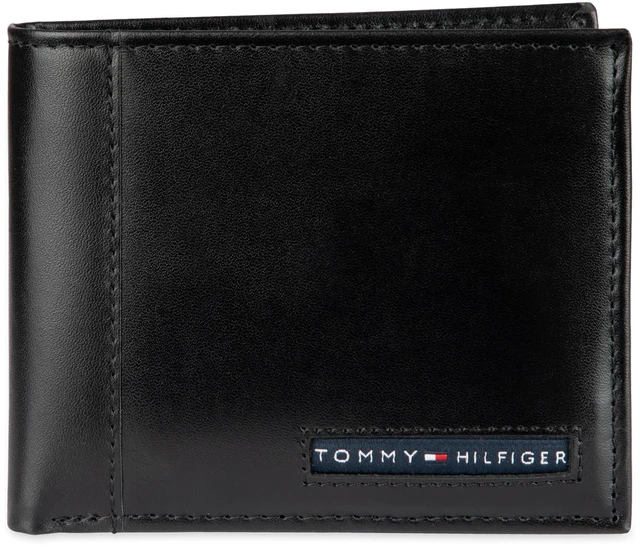 Main image of mens Slim Leather Passcase Wallet With Removable ID Window Black Cambridge