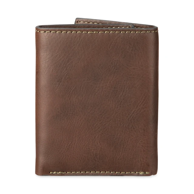 Alt view image 3 of 7 - Men's Trifold Wallet-Sleek and Slim Includes Id Window and Credit Card Holder, Brown Stitch, One Size