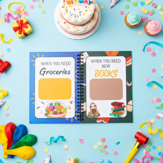 Alt view image 4 of 7 - Happy Birthday Gift Card Book 7x5" Organizer, Classic | Spiral Bound Card Book, 7"x5" Greeting Album for Personalized Memories, DIY Personalized Gifts for Family Friends