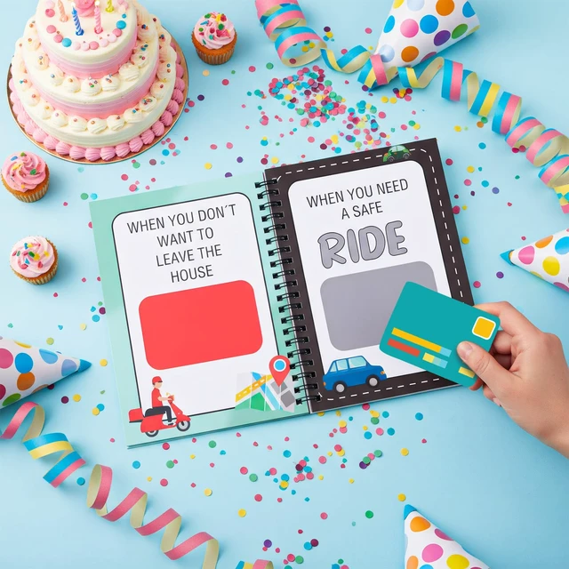 Alt view image 5 of 7 - Happy Birthday Gift Card Book 7x5" Organizer, Classic | Spiral Bound Card Book, 7"x5" Greeting Album for Personalized Memories, DIY Personalized Gifts for Family Friends