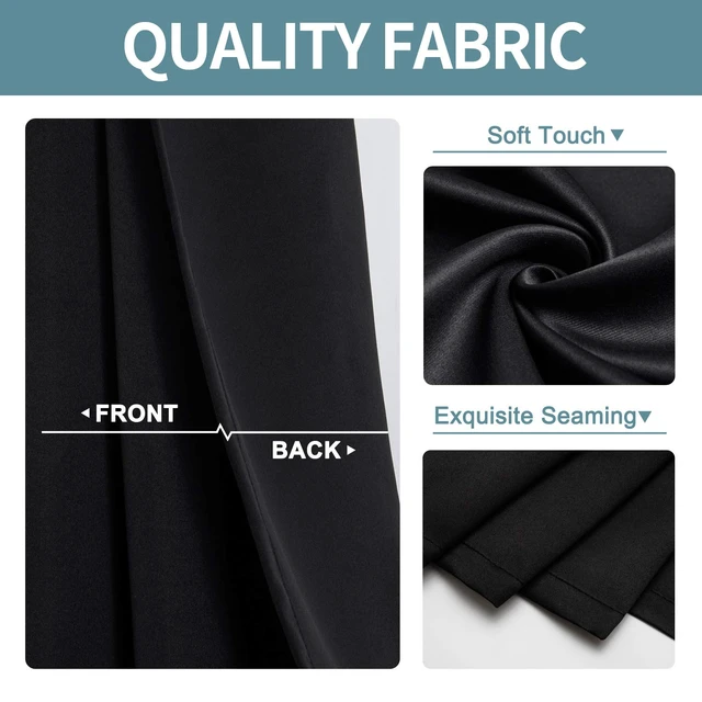 Alt view image 5 of 7 - Blackout Curtains Door Curtain for Doorway Privacy Closet Drapes | 34W x 80L, Black, for Living Room/Bedroom Closet Door, Thermal Insulate Temporary Doorway Single Curtain Drapes, 1 Panel