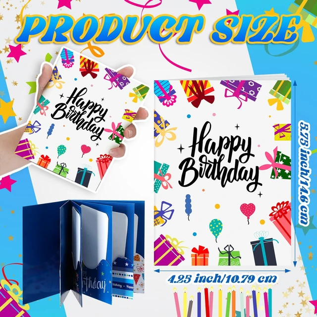 Alt view image 3 of 7 - 4 Set Birthday Gift Card Booklet Mini Money Holder Book | Multiple Slots for Cash, Booklet Party Favors, Surprise Card Sleeve Book, Teacher Employee Appreciation Gift, Folding Design
