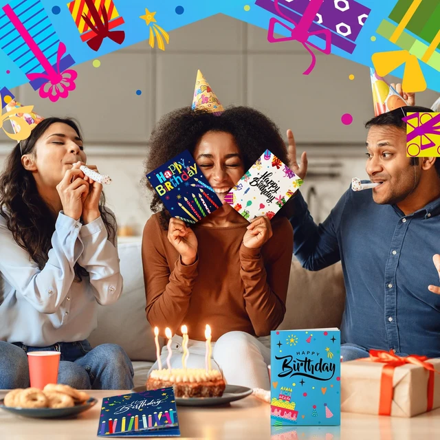 Alt view image 5 of 7 - 4 Set Birthday Gift Card Booklet Mini Money Holder Book | Multiple Slots for Cash, Booklet Party Favors, Surprise Card Sleeve Book, Teacher Employee Appreciation Gift, Folding Design