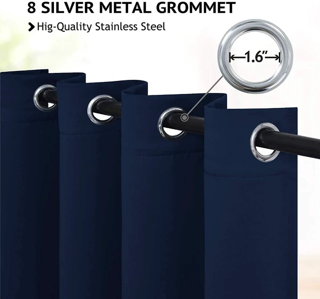 Alt view image 3 of 7 - Grommet Blackout Room Darkening Navy Blue Curtains 84 inch Length | Light Blocking,Insulated Thermal,Curtains for Bedroom/Living Room,Thick Polyester Window Drapes,52x84 inches,2 Panels