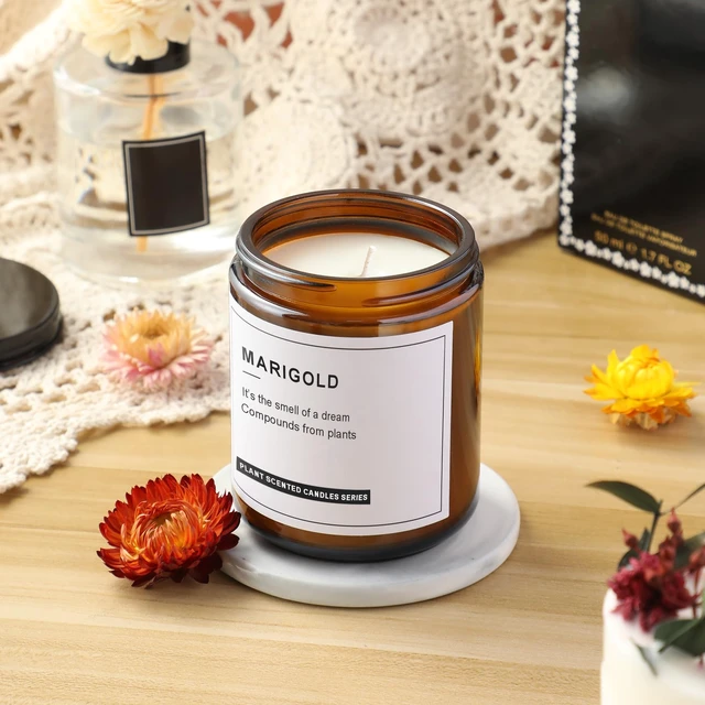 Alt view image 6 of 7 - 12 Pack, 8 OZ Dark Amber Candle Jars for Making Candle - Thick Glass Jars with 12 Metal & 12 Plastic Lids - Empty Round Food Storage Containers, Canning Jar For Spice, Liquid, Sample - Food Grade