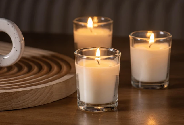 Alt view image 3 of 7 - 24 Pack Warm White Unscented Clear Glass Filled Votive Candles. Hand Poured Wax Candle Ideal Gifts for Aromatherapy Spa Weddings Birthdays Holidays Party