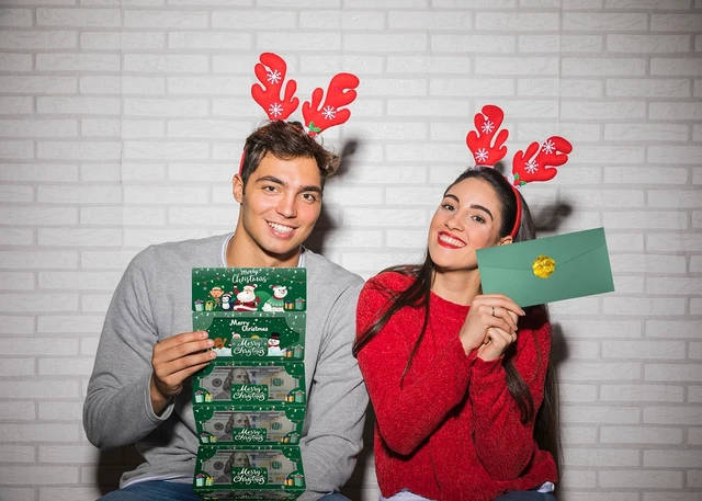 Alt view image 6 of 6 - 2PCS Christmas Money Gift Cards Envelope for Cash, Money Holder with 10 Slots for Cash, Surprise Christmas Xmas Party Gifts for Men Women Girls Boys