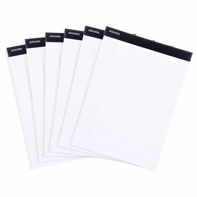 Main image of White Legal Pads Ruled Notepads and Micro-Perforated Sheets, Ideal for Writing, Note-Taking & Creativity, Office, or Professional Use, Basic Pad 6 pack, 8.5"x11" (Narrow Ruled)